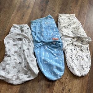 Baby Infant Velcro Swaddler Sleeper Lot of 3 preworn Halo Swaddle Me NB S/M 0-3M